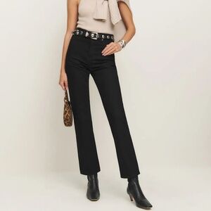 Reformation Jeans Cynthia Black High Rise Straight Jeans - NWT Size 28